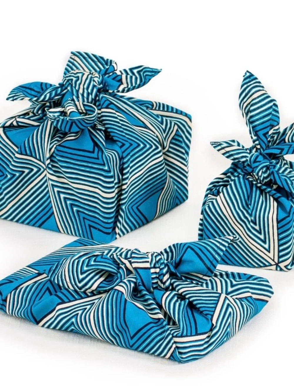 Set of 3 Fabric Gift Wraps in Solid Pink, Mint, Blue, Reusable & Ecological 🍃🍃🍃